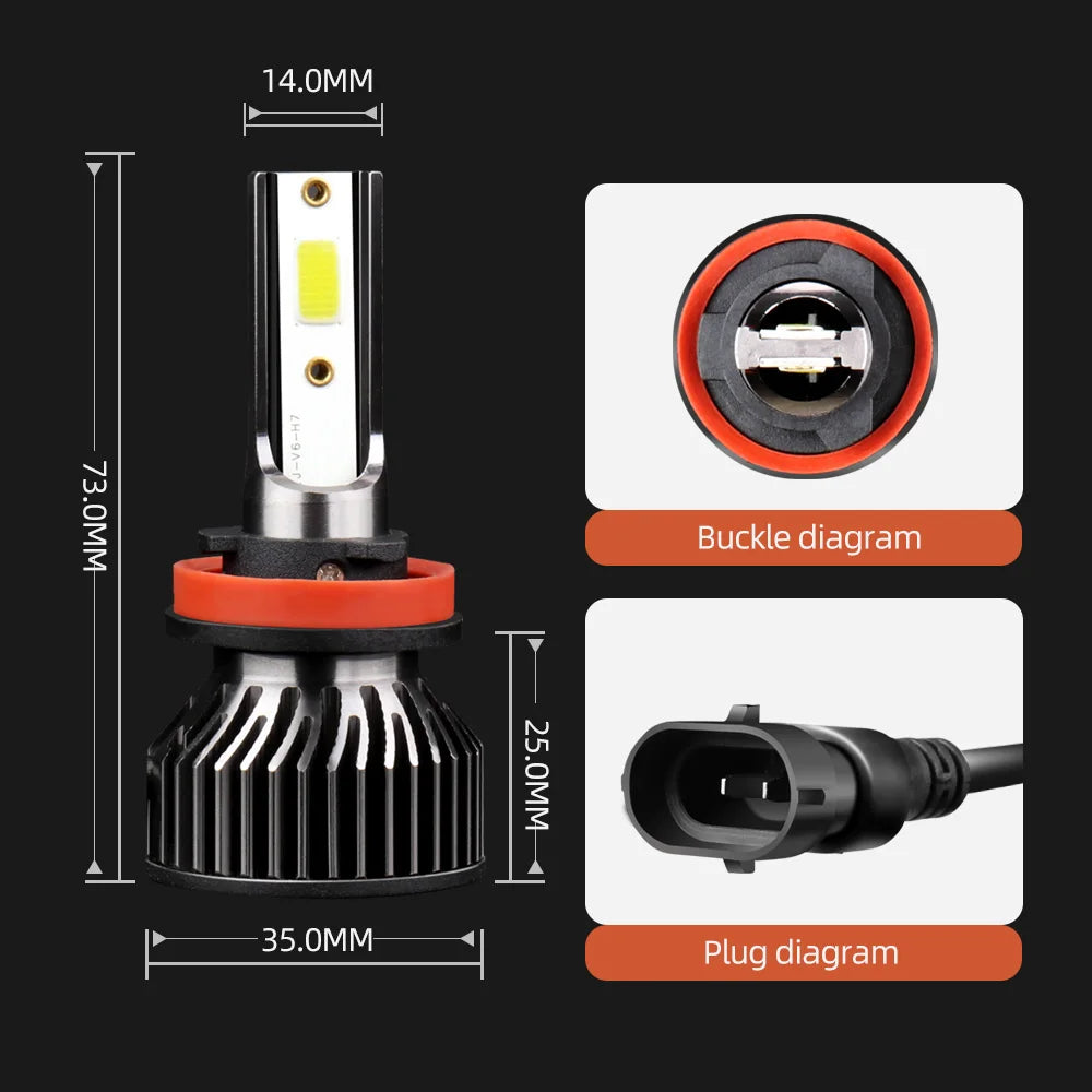 Roadsun Led Car Headlight H9 160W 6000K Auto Light Bulbs For INFINITI Q30 Hatchback 2015 2