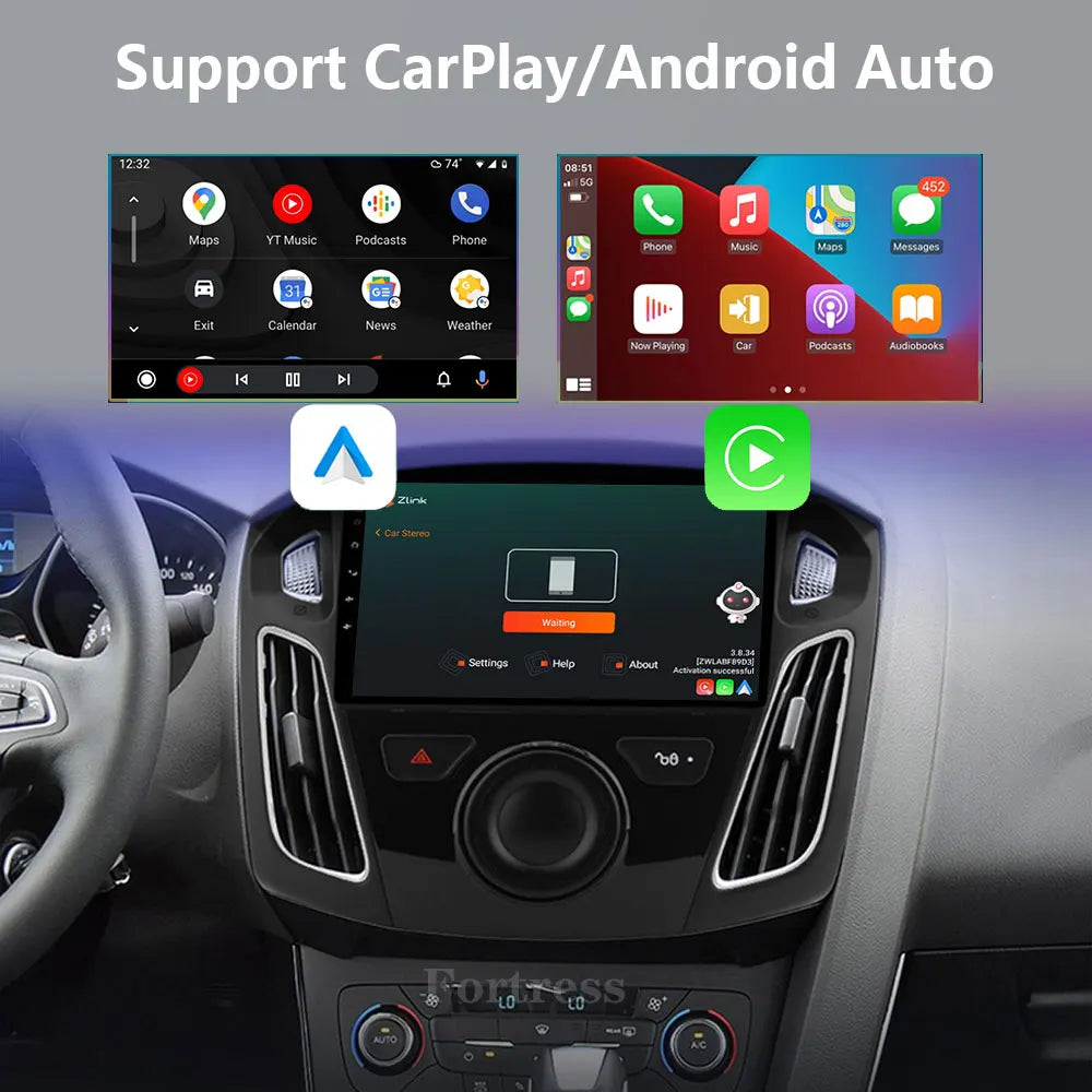 For Ford Focus 3 Mk 3 2011 2012 2013 2014-2019 Android 16 Multimedia Head Unit Carplay Car