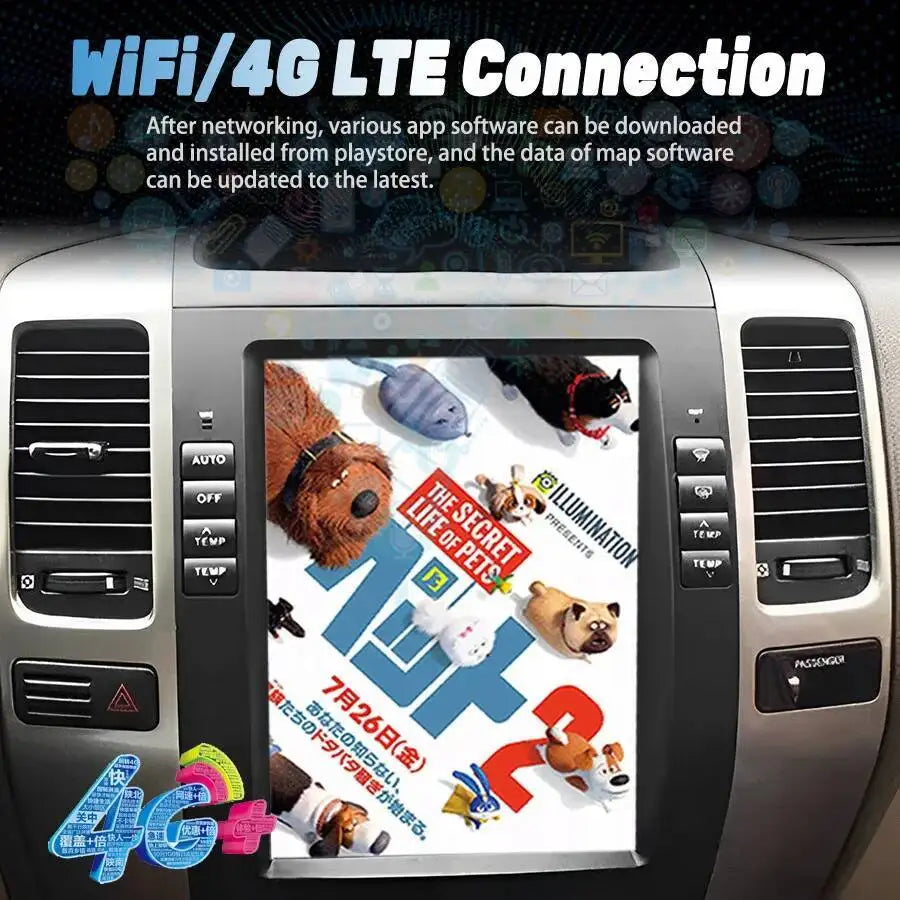 12.3inch Android Screen For Toyota Land Cruiser 100 LC100 For Lexus LX470 2003-2007 GPS Wi