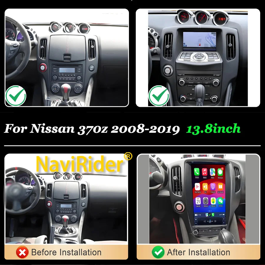 13.8inch Android 15 Touch Screen For Nissan 370Z 2008-2019 Car Radio 4G GPS Navi Wireless  | AUTOKITSHOP