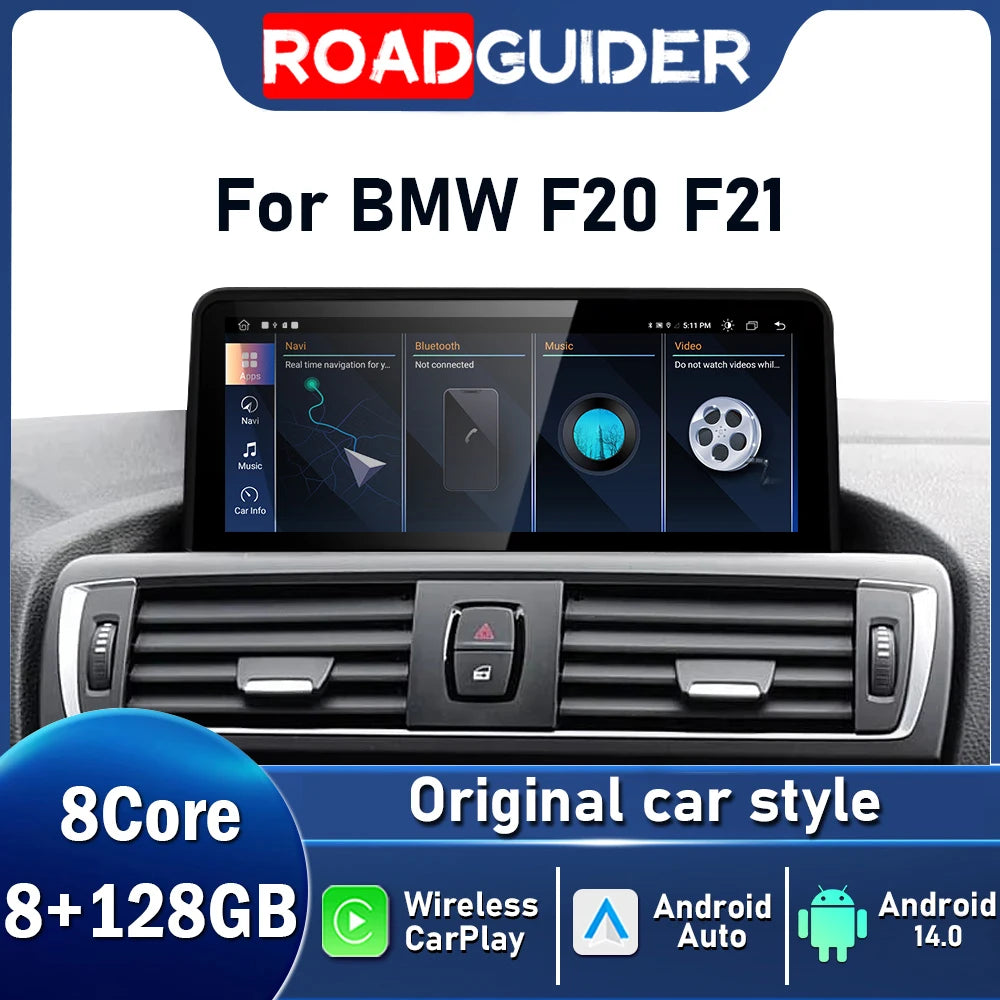 10.25inch Android 14 For BMW 1 Series F20 F21 NBT System Car Video Players Wireless Carpla
