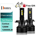 Domx CSP H1 H4 H7 Led Canbus H8 H11 HB3 9005 HB4 9006 Led Headlights Mini 1200W 1200000LM