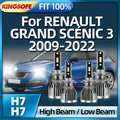 KINGSOFE LED Headlight 110W H7 Car Headlam 6000K For RENAULT GRAND SCENIC 3 2009 2010 2011