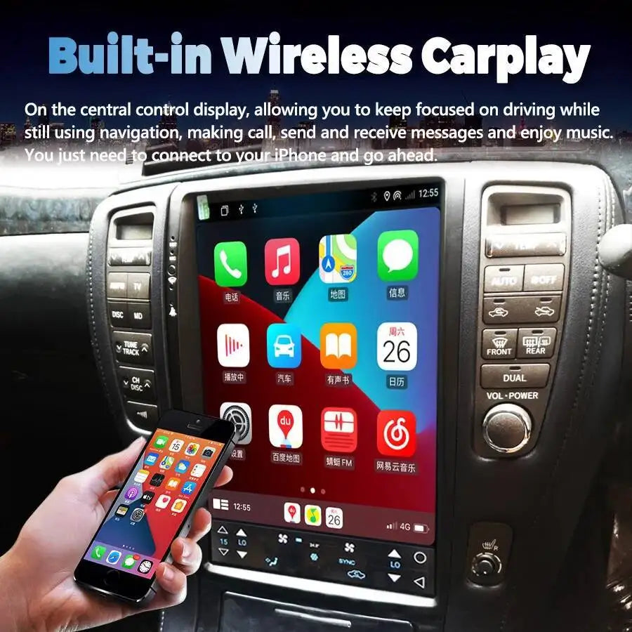 Android15 Screen Car Radio For Toyota Crown GRS182 2004 2006-2009 12.8" Multimedia Video P | AUTOKITSHOP