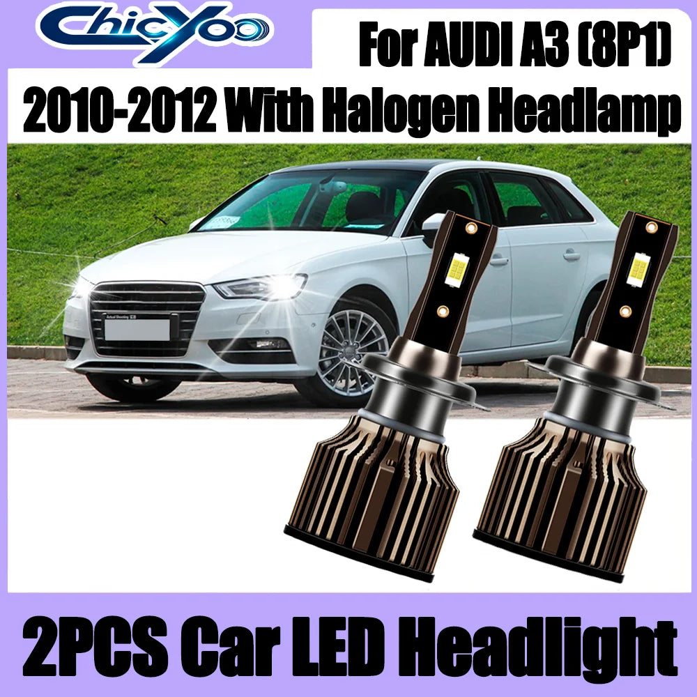 120W 20000LM LED Headlight 3570 CSP Chips 6500K White Car Turbo Light 12V For AUDI A3 (8P1