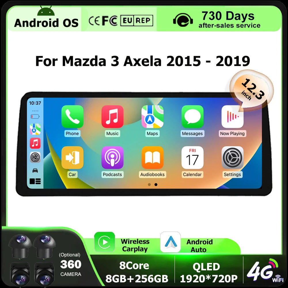 Car Radio GPS Navigation Multimedia Vide Player For Mazda 3 Axela 2015 - 2019 Android Auto