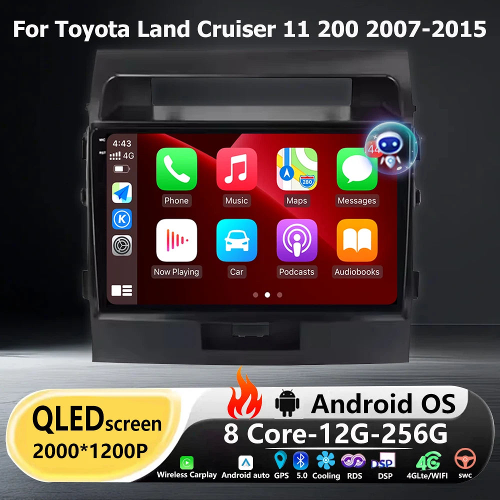 Android 16 Auto For Toyota Land Cruiser 11 200 2007-2015 Car Radio Multimedia Video Player