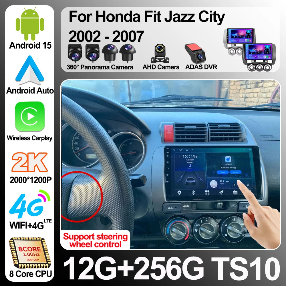 Android 16 For Honda Fit Jazz City 2002 2003 2004 2005 2006 2007 Multimedia Player Navigat | AUTOKITSHOP