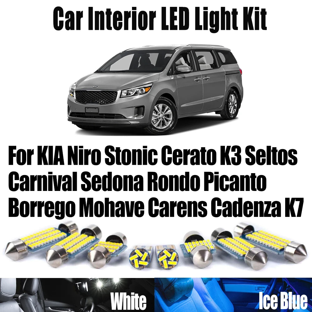 LED Interior Light Kit for KIA Niro Stonic Cerato K3 Seltos Carnival Sedona Rondo Picanto Borrego Mohave Carens Caden...