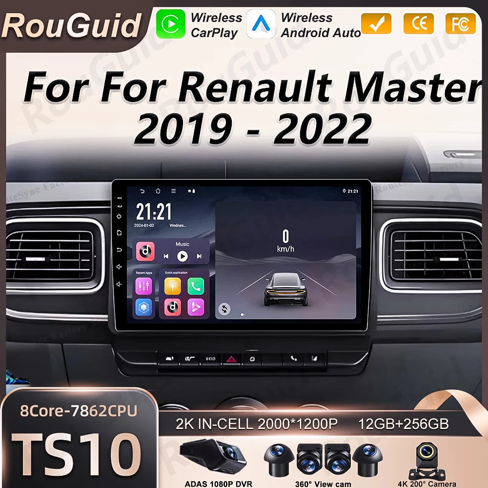 Android 16 Car Radio For For Renault Master 2019 2020 2021 2022 Multimedia Player BT Carpl | AUTOKITSHOP