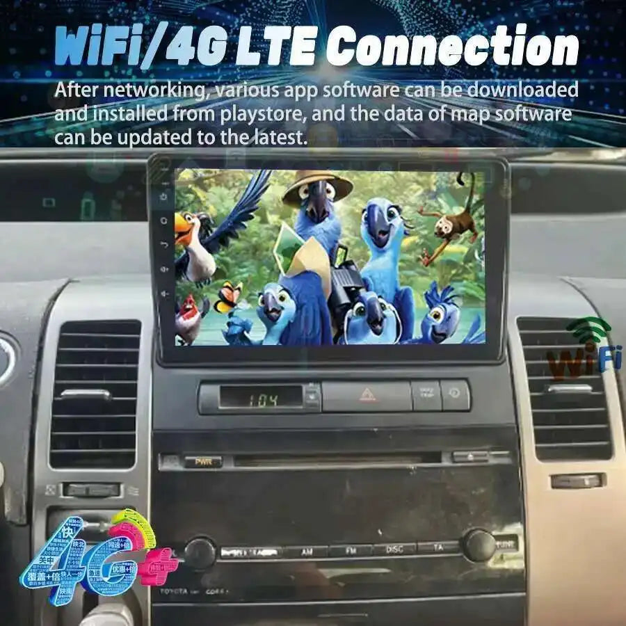 Android 15 Car Radio Stereo 9inch AI Voice CarPlay For Toyota Prius 2006 GPS Navigation Mu