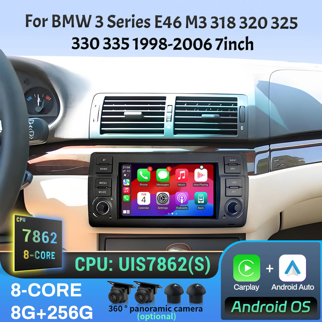 7 inch 4G Car Radio For BMW 3 Series E46 M3 318 320 325 330 335 1998-2004 2005 2006 Multim