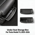 TPE Under Seat Storage Box Drawer For Tesla 2026 Model YL 6-Seat Front Rear Seat Lower Organizer - Automotive LED Light