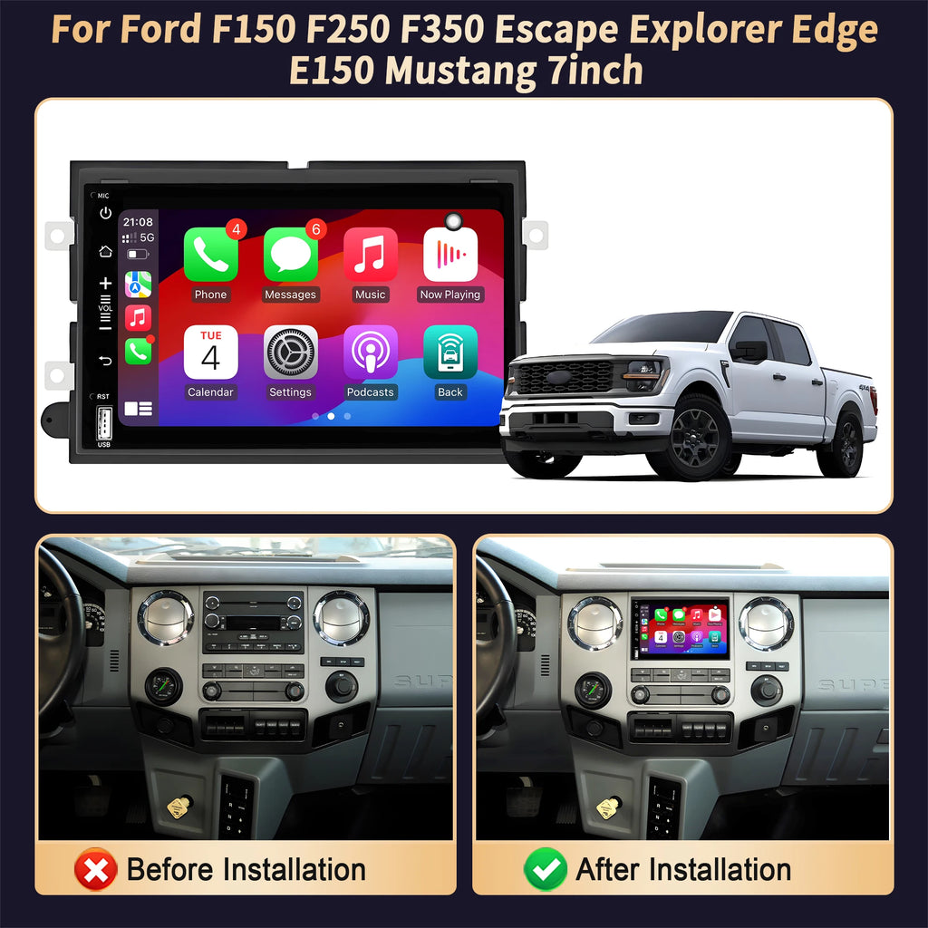 7 inch Car Radio For Ford F150 F250 F350 Escape Explorer Edge E150 Mustang 4G Wireless Blu