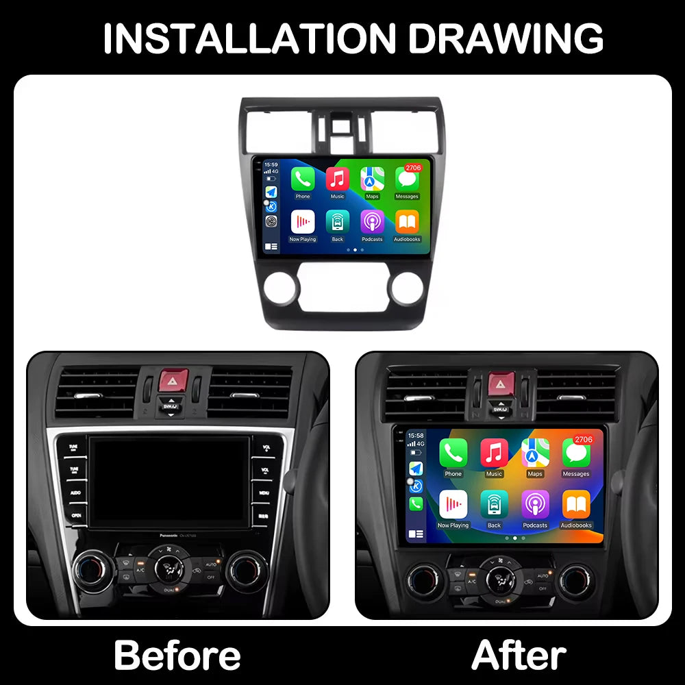 Carplay Auto For Subaru Levorg VM 2014 2015 2016 2017-2020 Android 16 Car Radio Multimedia
