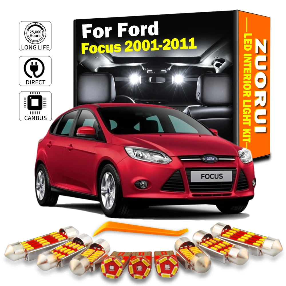 LED Interior Light Kit for Ford Focus 2001-2006 - Canbus Dome Map Door Trunk Bulbs | AUTOKITSHOP