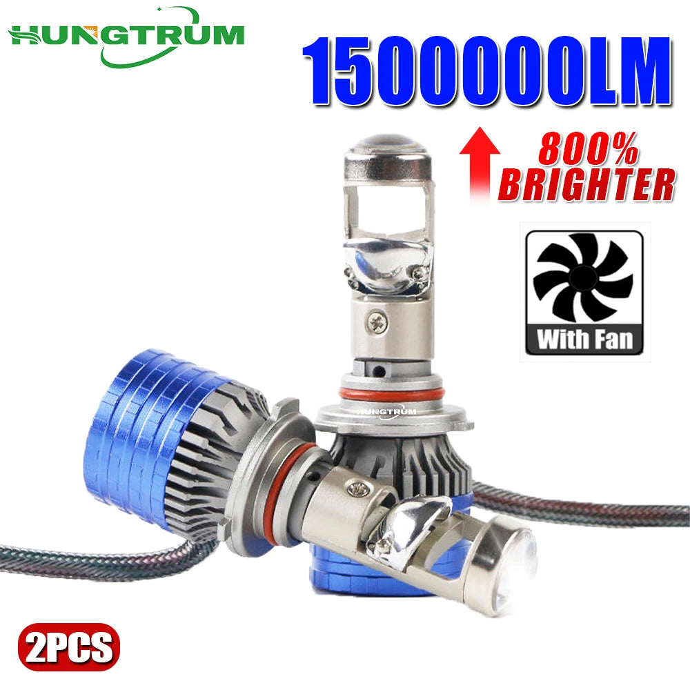 H4 H7 LED Projector Lens H8 H9 H11 9005 9006 HB3 HB4 Headlight Bulb 1500000LM Super Bright