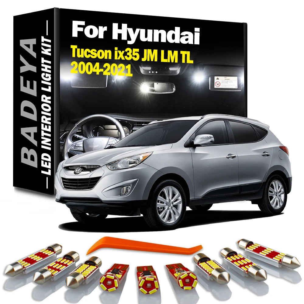 BADEYA Canbus LED Interior Map Dome Light Kit For Hyundai Tucson ix35 JM LM TL 2004-2018 2