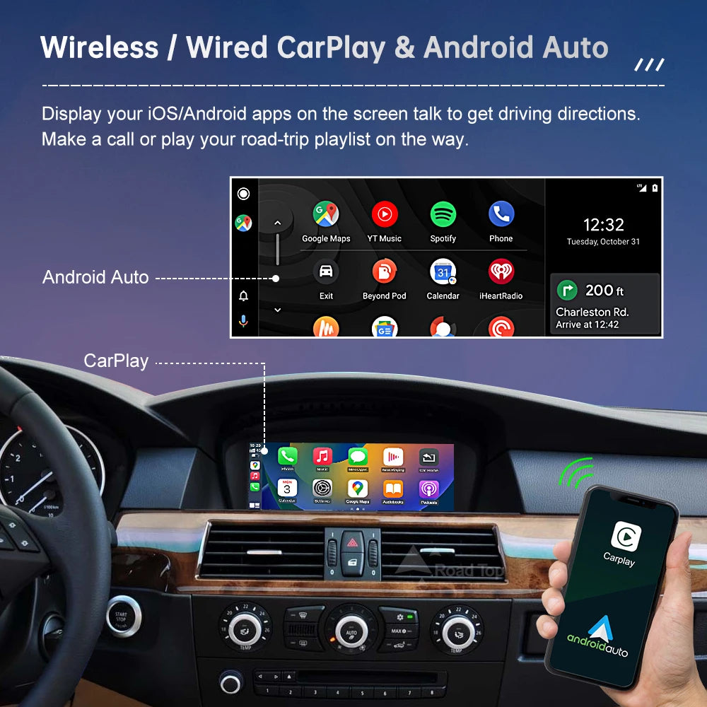 Wireless CarPlay Touch Screen For BMW 5 Series E60 E61 E63 3 Series E90 E91 E92 E93 CCC/CI | AUTOKITSHOP