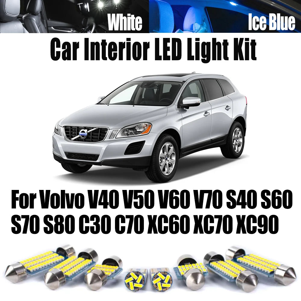 LED Interior Light Kit for Volvo V40 V50 V60 V70 S40 S60 S70 S80 C30 C70 XC60 XC70 XC90 Car Bulbs Accessories - Canbu...