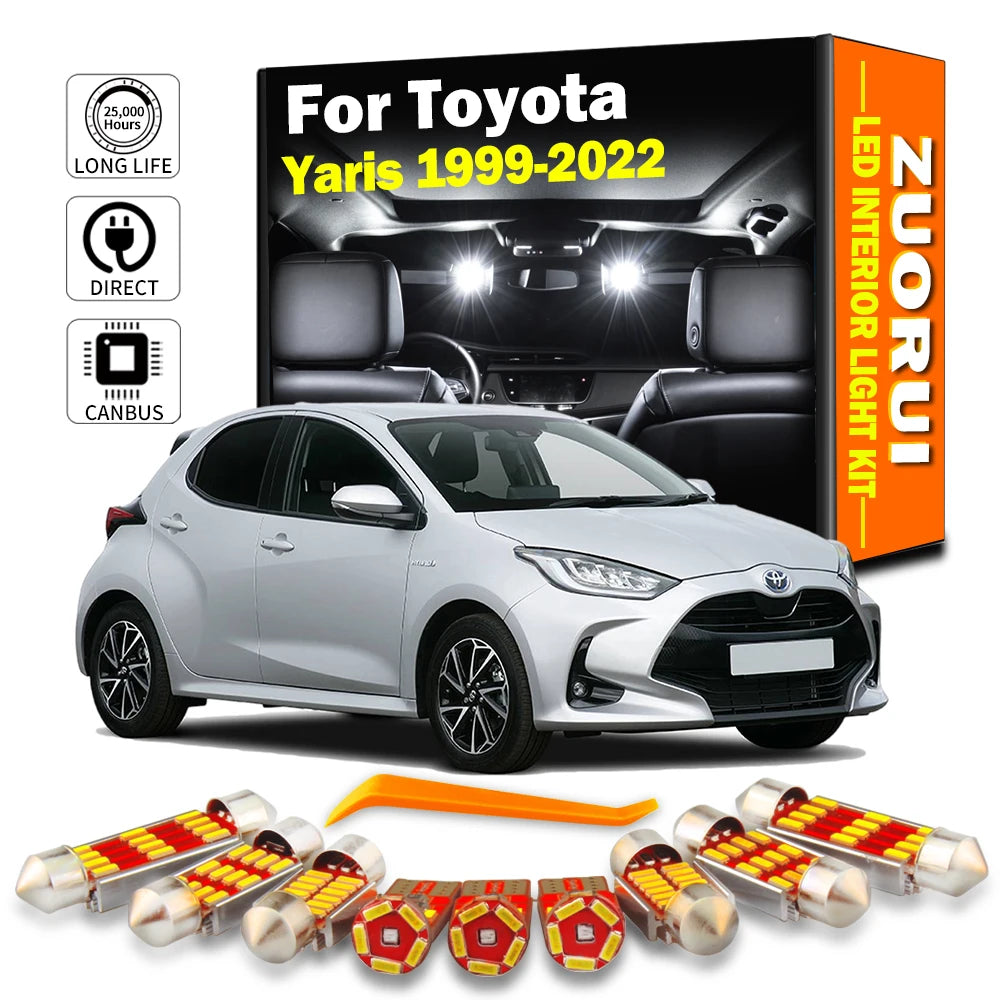 LED Interior Light Kit for Toyota Yaris 1999-2007 - Canbus Dome Map Door Trunk Bulbs | AUTOKITSHOP