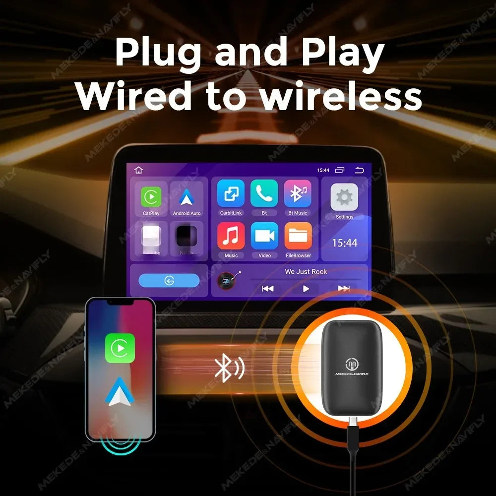 for CarPlay Android Auto Wired To Wireless Ai Box for Ford Toyota Volvo VW Kia Benz Honda  | AUTOKITSHOP