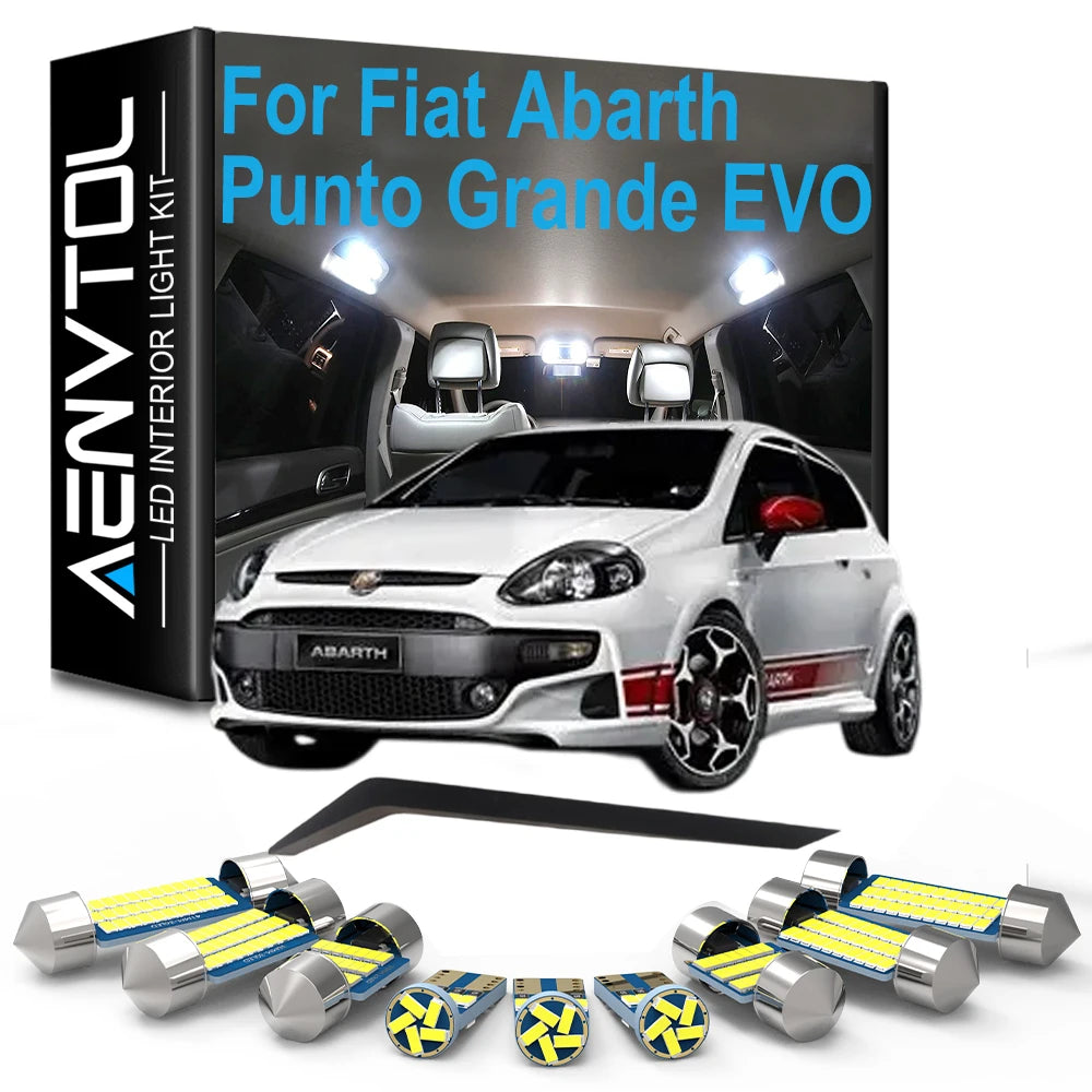 LED Interior Dome Map Reading Light Bulb Kit For Fiat Abarth Punto Grande EVO 1993- 2013 2