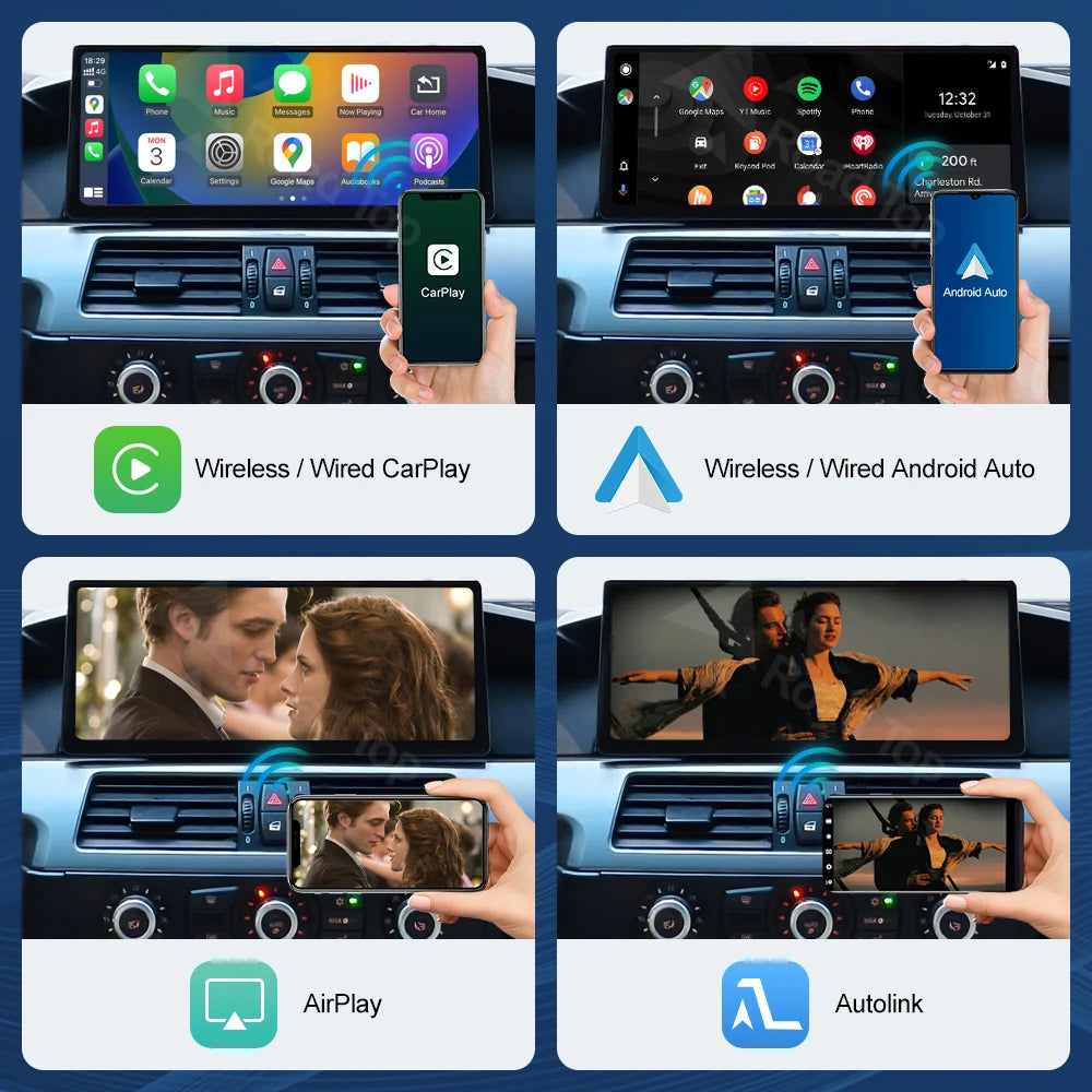 CN 12.3'' Wireless CarPlay Linux Screen For BMW Series 3 5 E60 E61 E90 E91 E92 E93 CCC CIC | AUTOKITSHOP
