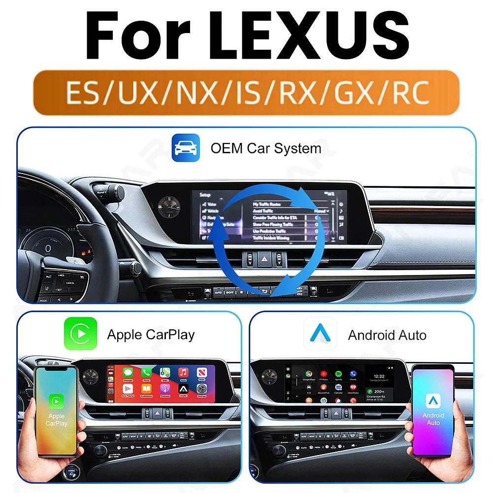 ANYFAR Wireless CarPlay Android Auto Interface Adapter For LEXUS ES/UX/NX/IS/RX/GX/RC 2018 | AUTOKITSHOP