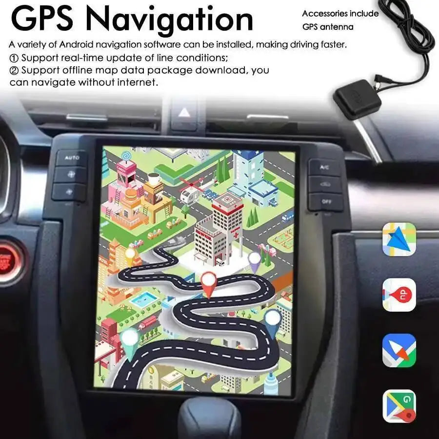 10.4inch Android 15 Carplay Auto Car Radio For Honda Civic 2016-2022 4G WIFI Multimedia Vi | AUTOKITSHOP