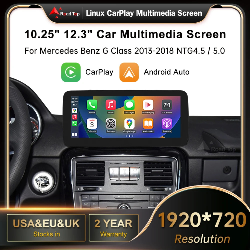RoadTop For Mercedes-Benz G Class W463 2013-2018 GLC C Class W205 2016-2018 Wireless CarPl