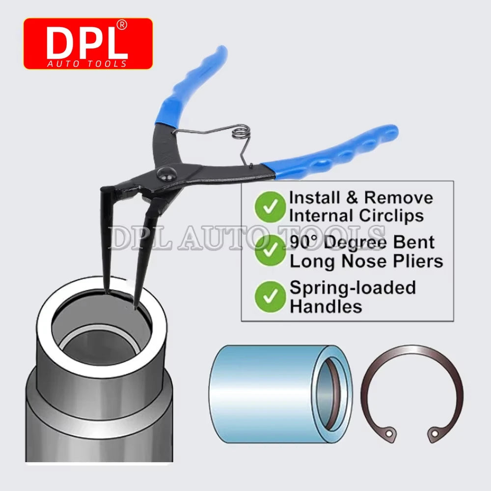 Internal Retaining Ring Remover | 90 Degrees Bending Heavy Duty Circlip Pliers for Auto Motorcyc - Automotive LED Light