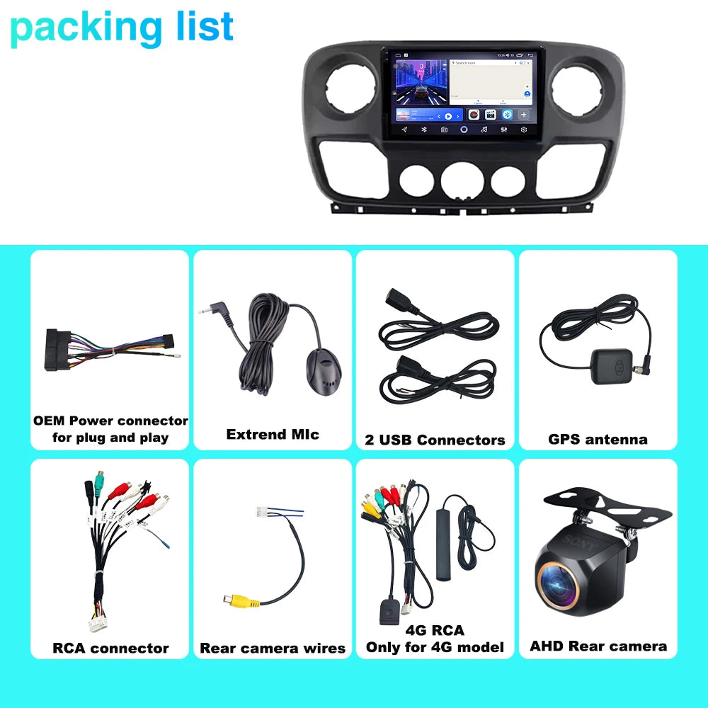 Car Android For Renault Master For Nissan NV400 For Opel Movano 2 2010 - 2019 Multimedia S