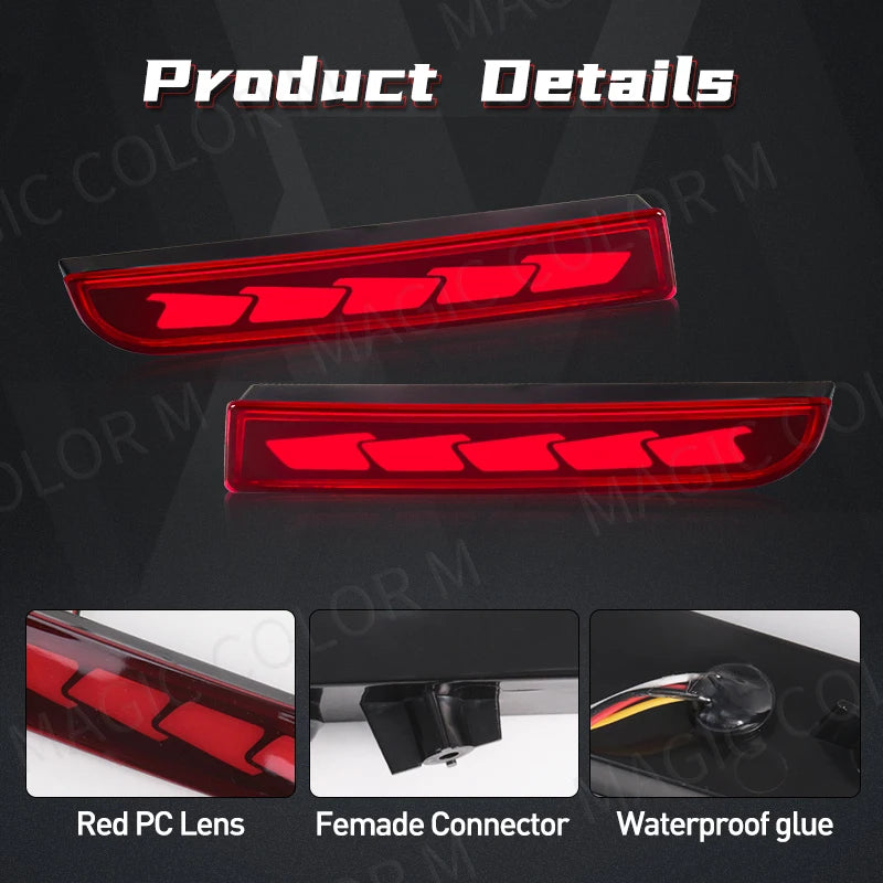 LED Rear Bumper Reflector Lights For Mitsubishi Lancer Evo Evolution ASX Outlander Sport R | AUTOKITSHOP