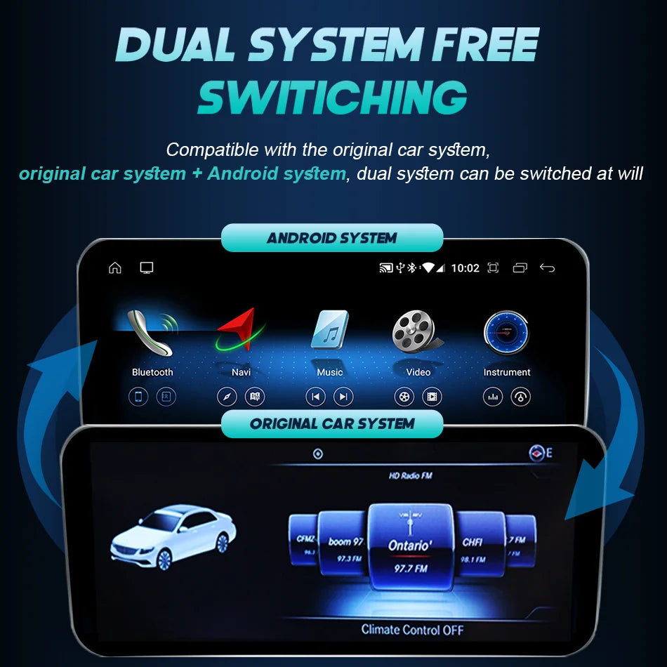 Android 14 Car Multimedia Player For Mercedes Benz W176 C117 X156 W463 2012-2018 GPS Touch