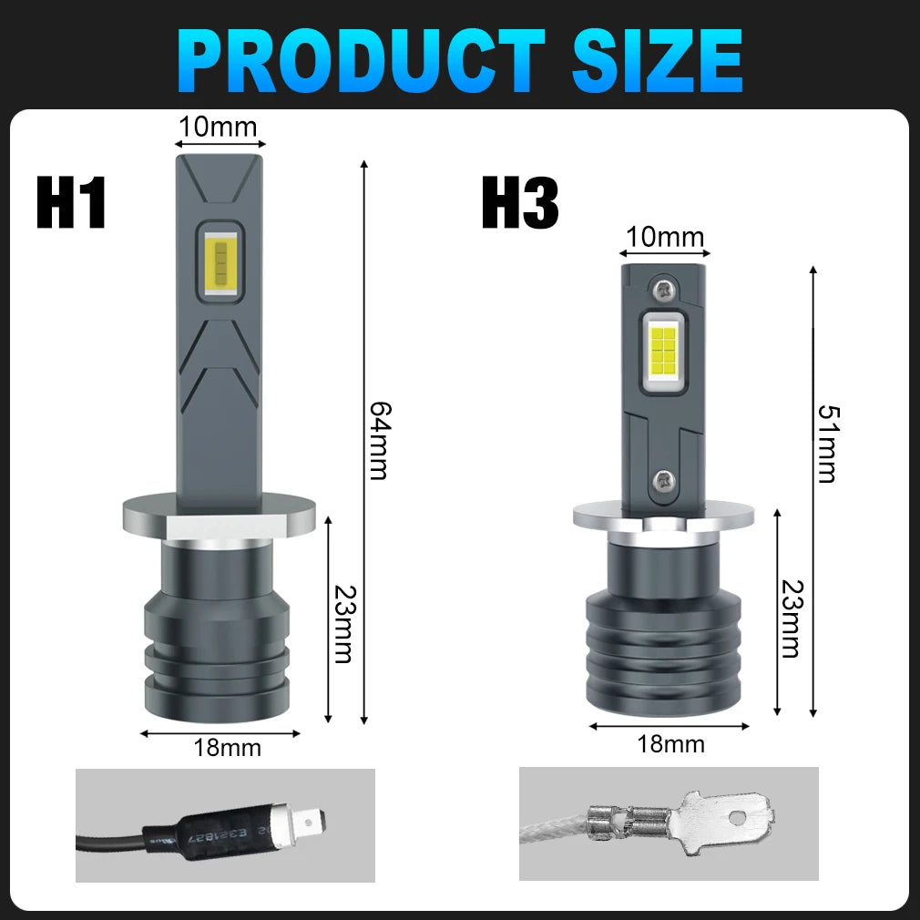 XSTORM H1 H3 Led Headlight Bulb Car Fog lights 20000LM Day Driving Light Auto H3 H1 Led La