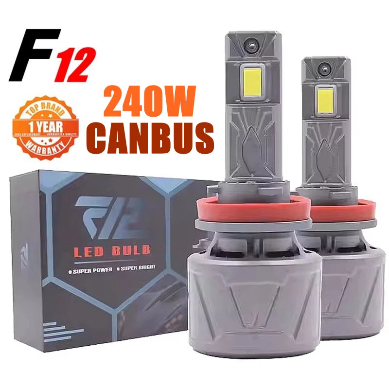 240W F12 H7 H4 H11 9005 9006 Double Copper LED Headlight Bulbs Car Lights High Brightness