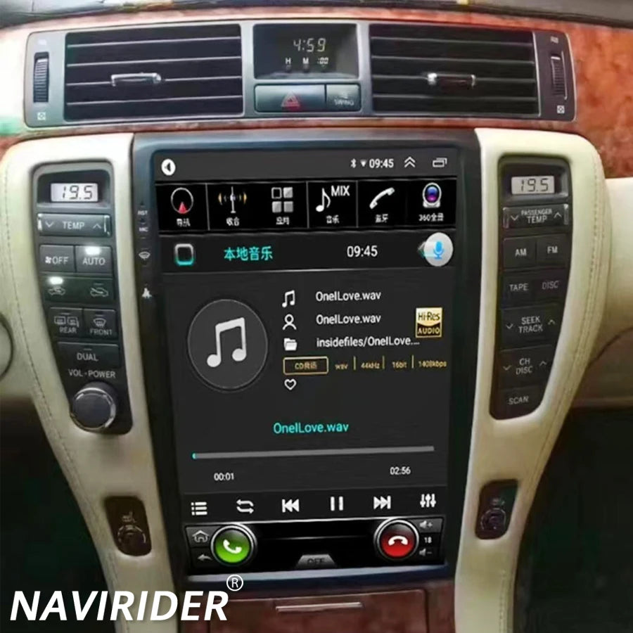 12.8inch Car Radio Android 14 Screen For Toyota Crown GRS182 2004 2005 2006 Multimedia Vid