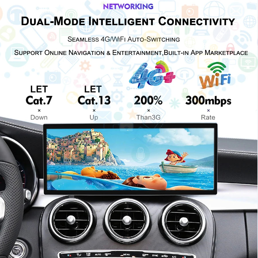 15.8" Screen GPS FOR Benz C CLASS GLC W205 2020 2021 Car Radio Carplay Navigation Multimed