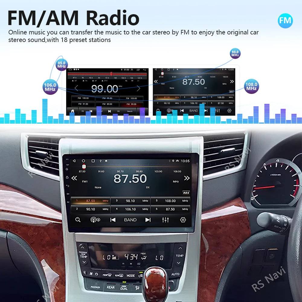 Plug and Play Android 16 Carplay 2K Screen Car Radio Multimedia Player For Toyota Vellfire