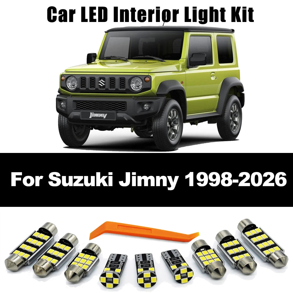 Accessories Car LED Bulb Interior License Plate Light Kit For Suzuki Jimny 1998- 2018 2019 2020 2021 2022 2023 2024 2025 2026