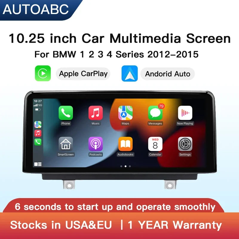 1920*720 Wireless CarPlay Android Auto Multimedia Display Touch Screen For BMW 1 2 3 4 Ser | AUTOKITSHOP