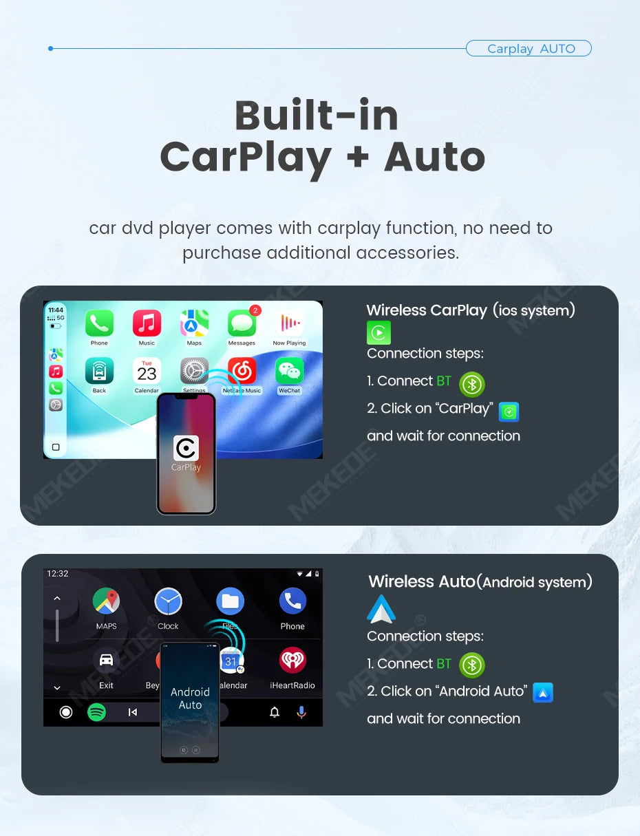 7'' Android Auto Car Radio for FIAT 500 Abarth 2007 2008 2009-2015 Wireless CarPlay Multim | AUTOKITSHOP
