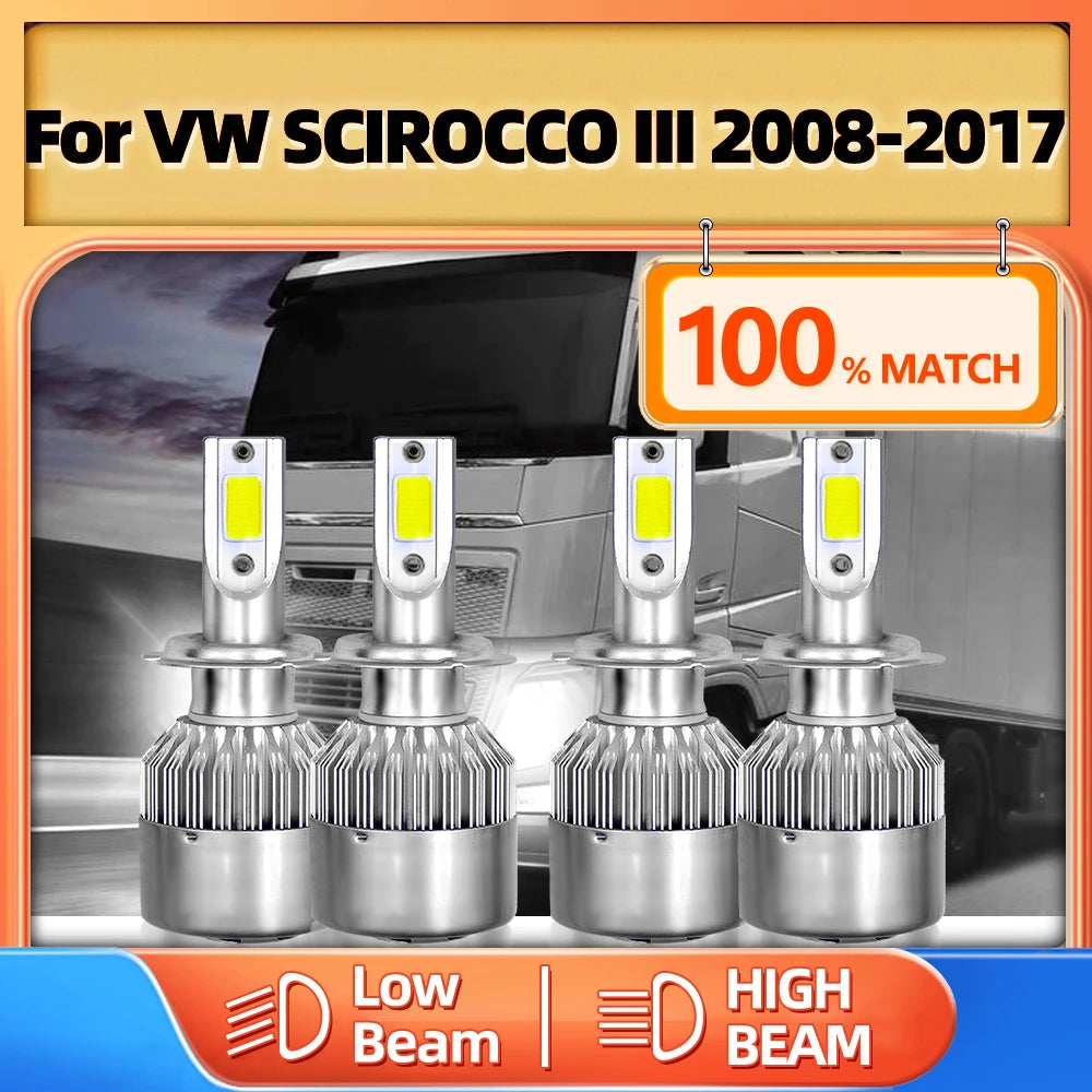 Canbus LED Headlight Bulbs 240W 40000LM Turbo Lamp 12V 6000K Truck Light For VW SCIROCCO I