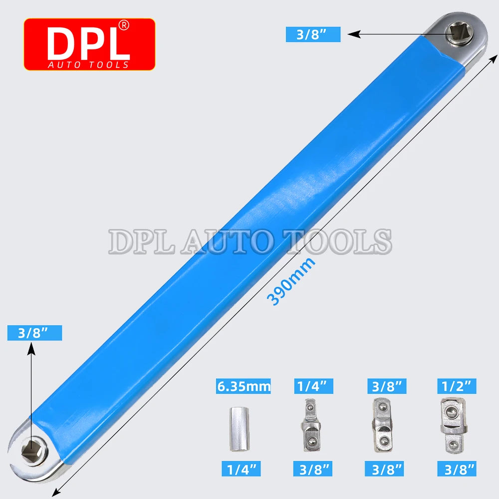 Offset Extension Wrench Tight Spaces Extension Tool with 1/2", 1/4" and 3/8" Drive Adapters Univ - Automotive LED Light
