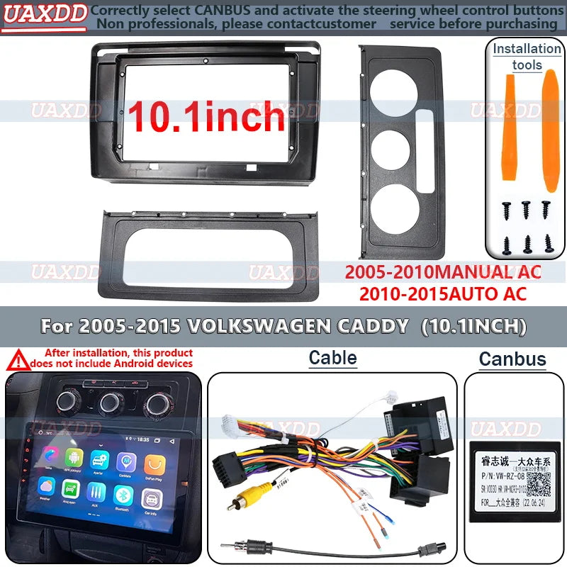 10.1 Inch Car Frame Fascia Adapter For Volkswagen Caddy 2K 3 2005-2015 Android Radio Dash