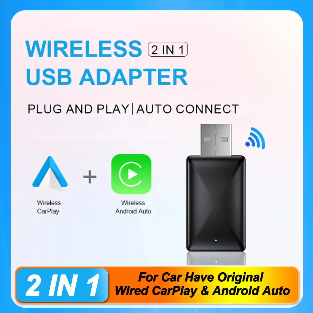 Wireless CarPlay Android Auto Wireless Adapter Smart Mini Box Plug And Play WiFi Fast Conn