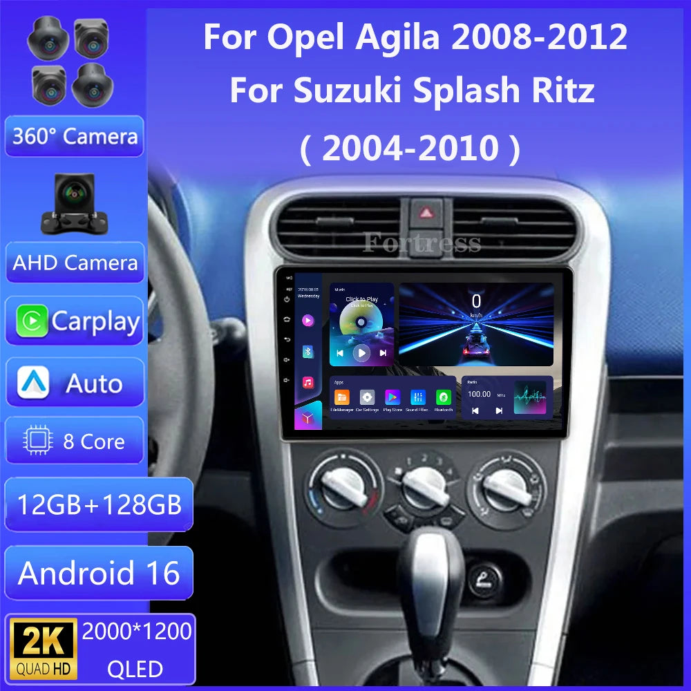 For Suzuki Splash Ritz 2004- 2010 For Opel Agila 2008-2012 Android 16 Car Radio Multimedia
