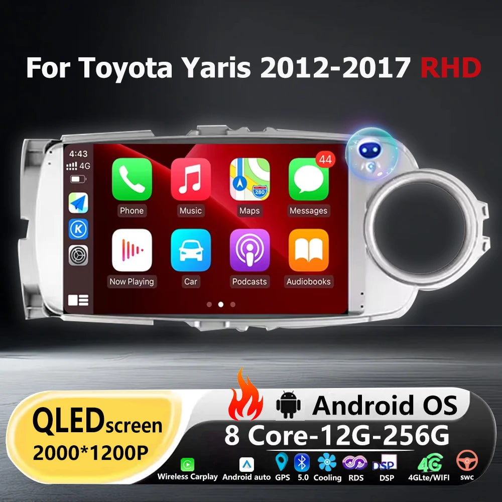 GPS Navigation Multimedia Android 16 Auto For Toyota Yaris 2012-2017 RHD Car Radio Video P
