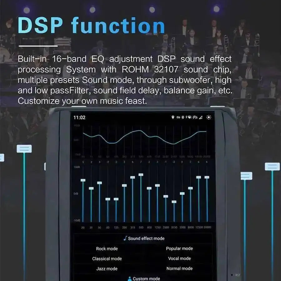 Vertical Screen Carplay Automotive DSP Android 15 For Ford Ranger Regret F250 Auto BT GPS
